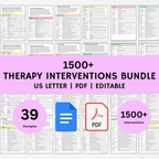 Therapy Intervention Bundle, Planning Templates, Session Scripts, Client Handouts