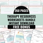 Therapy Worksheets Bundle, Psychology Resources For Mental Health Professionals