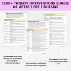 Therapy Intervention Bundle, Planning Templates, Session Scripts, Client Handouts