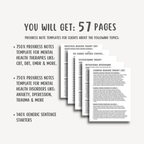 Therapy Progress Note Templates Bundle, 1500+ Notes & Counseling Sentence Starters