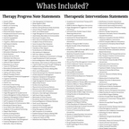 Therapy Progress Note Statements, Therapeutic Interventions, 10,000+ Progress Note Statements, 500+ Pages