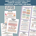 EMDR Workbook Bundle, Guided Phases 1–8 Activities, Healing Worksheets & Coping Skills Tools
