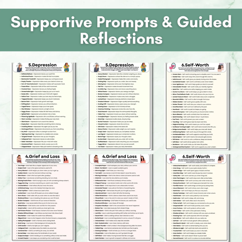 Therapy Metaphor Bundle, Counseling Activities, 100+ Worksheets & Tools