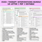 Therapy Intervention Bundle, Planning Templates, Session Scripts, Client Handouts