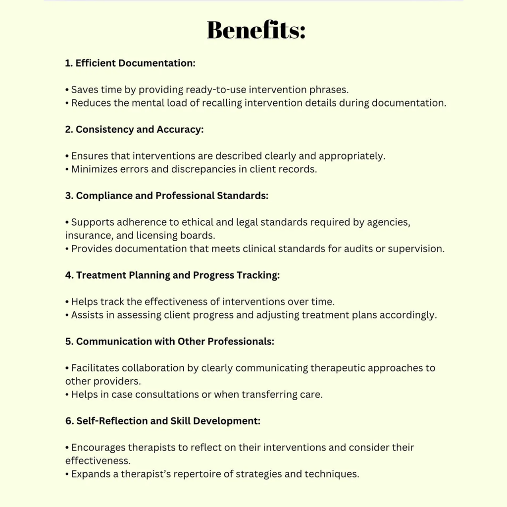 Therapy Interventions Cheat Sheets, Scripts, Prompts, Questions, Reference Guides
