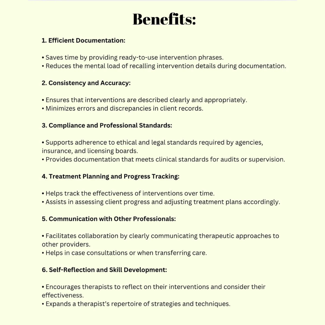 Therapy Interventions Cheat Sheets, Scripts, Prompts, Questions, Reference Guides