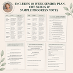 CBT Counseling Toolkit, Therapy Worksheets, Session Notes, Skill Building Activities