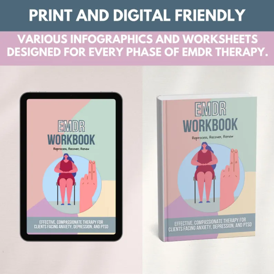 EMDR Workbook Bundle, Guided Phases 1–8 Activities, Healing Worksheets & Coping Skills Tools