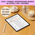 Therapy Intervention Bundle, Planning Templates, Session Scripts, Client Handouts