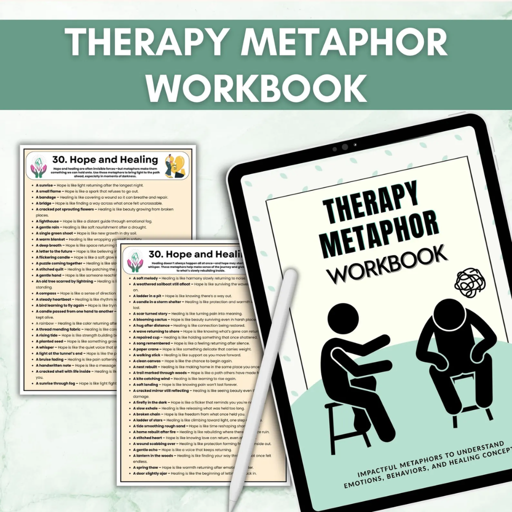 Therapy Metaphor Bundle, Counseling Activities, 100+ Worksheets & Tools