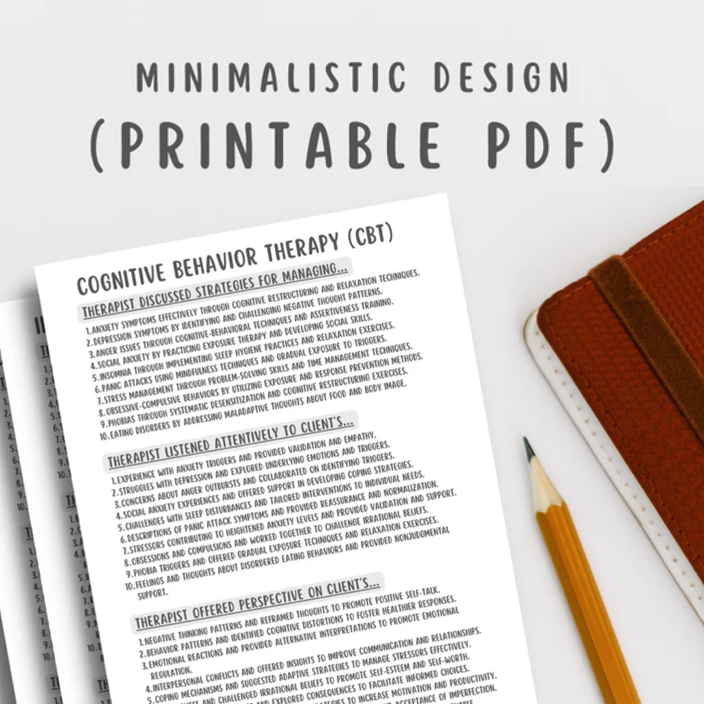Therapy Progress Note Templates Bundle, 1500+ Notes & Counseling Sentence Starters