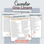 Therapy Session Questions, Counselor One-Liners, Reflection Prompts